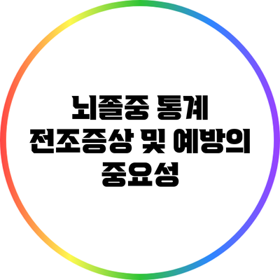 뇌졸중 통계: 전조증상 및 예방의 중요성
