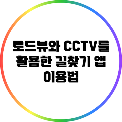 로드뷰와 CCTV를 활용한 길찾기 앱 이용법