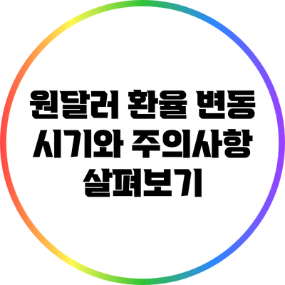 원달러 환율 변동 시기와 주의사항 살펴보기