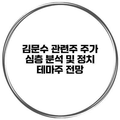 김문수 관련주 주가 심층 분석 및 정치 테마주 전망