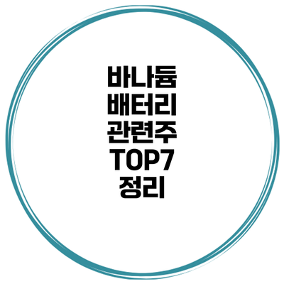 바나듐 배터리 관련주 TOP7 정리