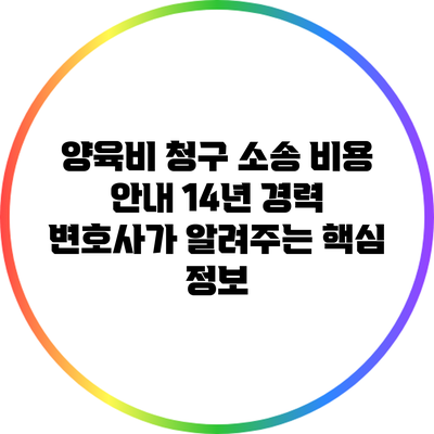 양육비 청구 소송 비용 안내: 14년 경력 변호사가 알려주는 핵심 정보