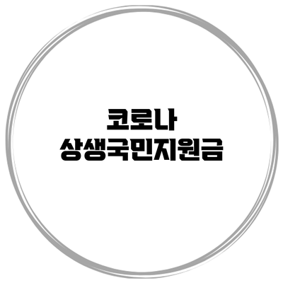 코로나 상생국민지원금
