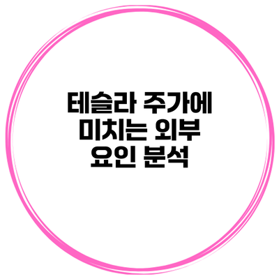 테슬라 주가에 미치는 외부 요인 분석
