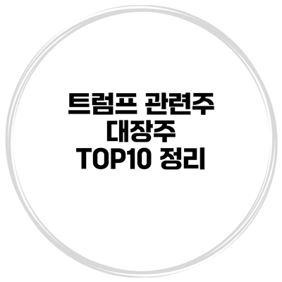 트럼프 관련주 대장주 TOP10 정리