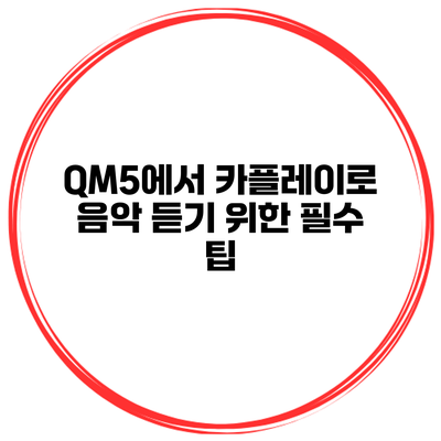 QM5에서 카플레이로 음악 듣기 위한 필수 팁